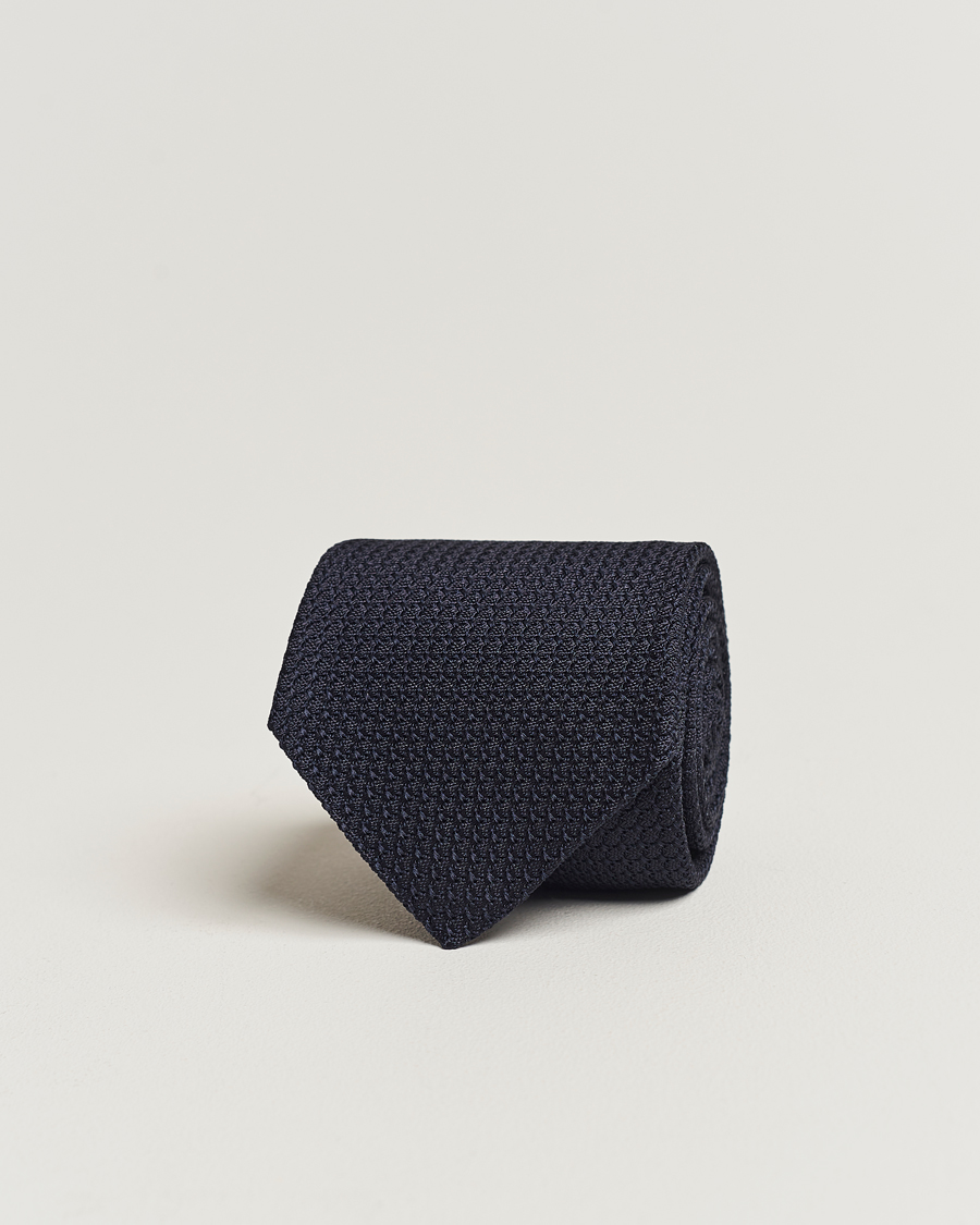 Herren | Amanda Christensen Silk Grenadine 8 cm Tie Navy | Amanda Christensen | Silk Grenadine 8 cm Tie Navy