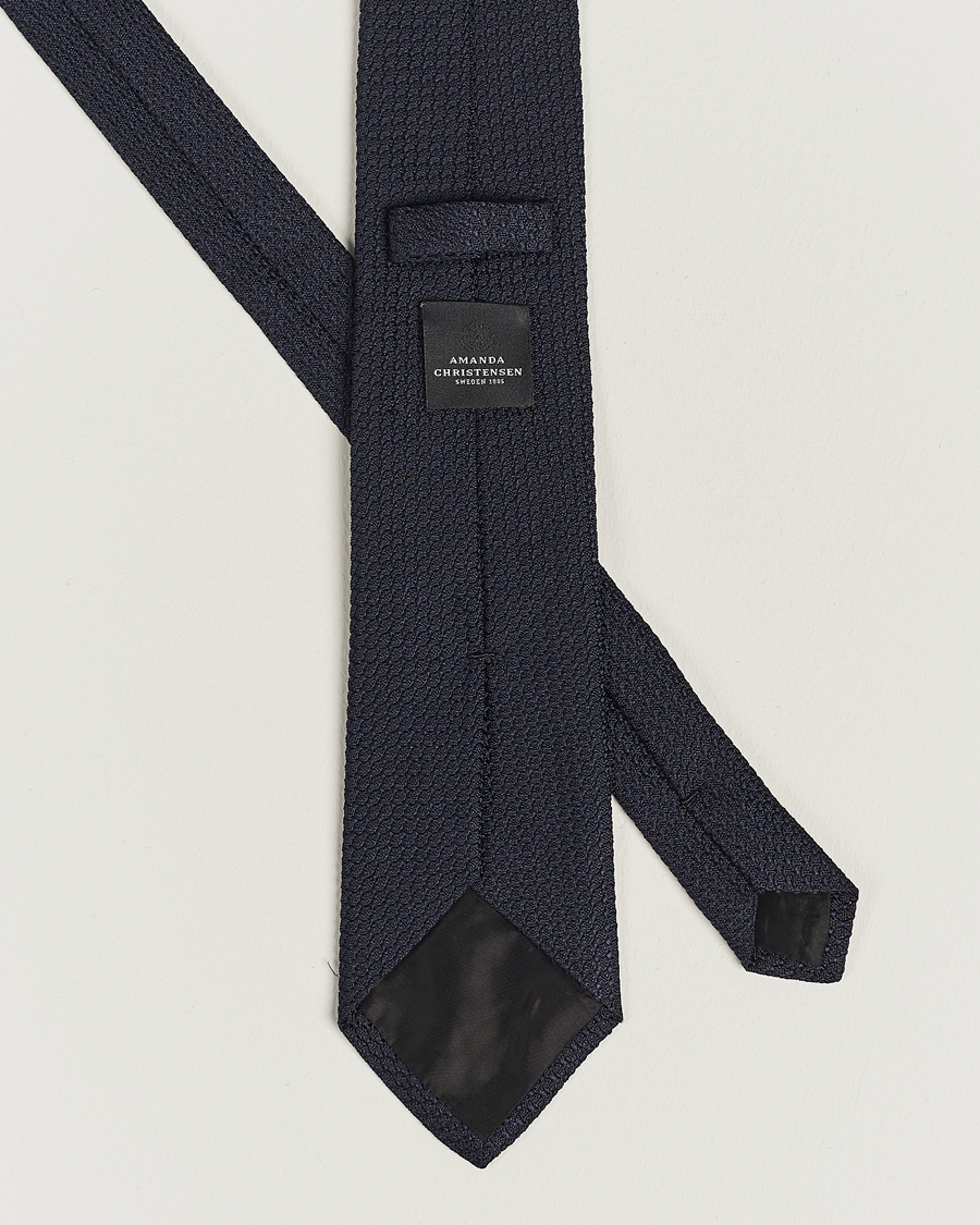 Herren | Amanda Christensen Silk Grenadine 8 cm Tie Navy | Amanda Christensen | Silk Grenadine 8 cm Tie Navy