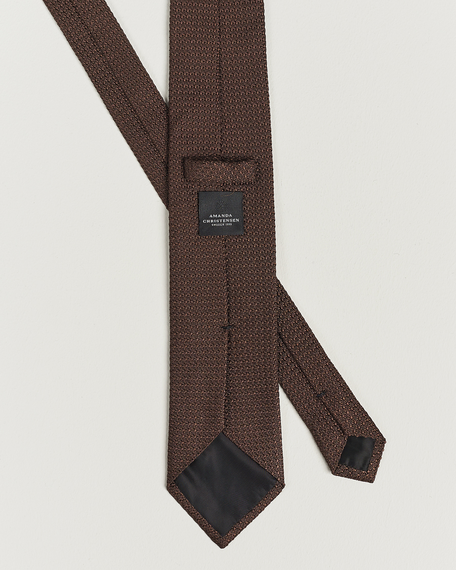 Herr | Slipsar | Amanda Christensen | Silk Grenadine 8 cm Tie Brown