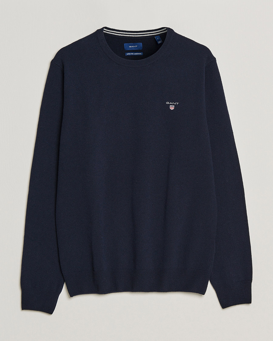 Herren | Pullover | GANT | Lambswool Crew Neck Pullover Marine