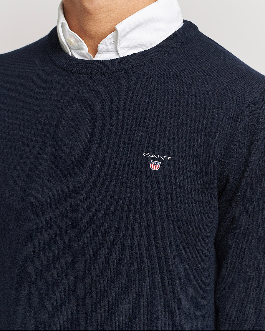 Herren | Pullover | GANT | Lambswool Crew Neck Pullover Marine
