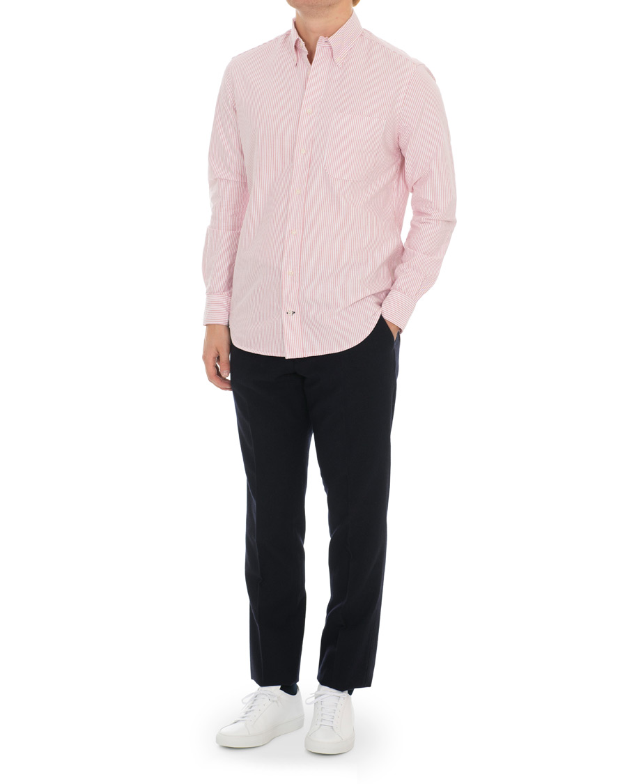 Herren | Hemden | Gitman Vintage | Button Down Striped Oxford Shirt Red