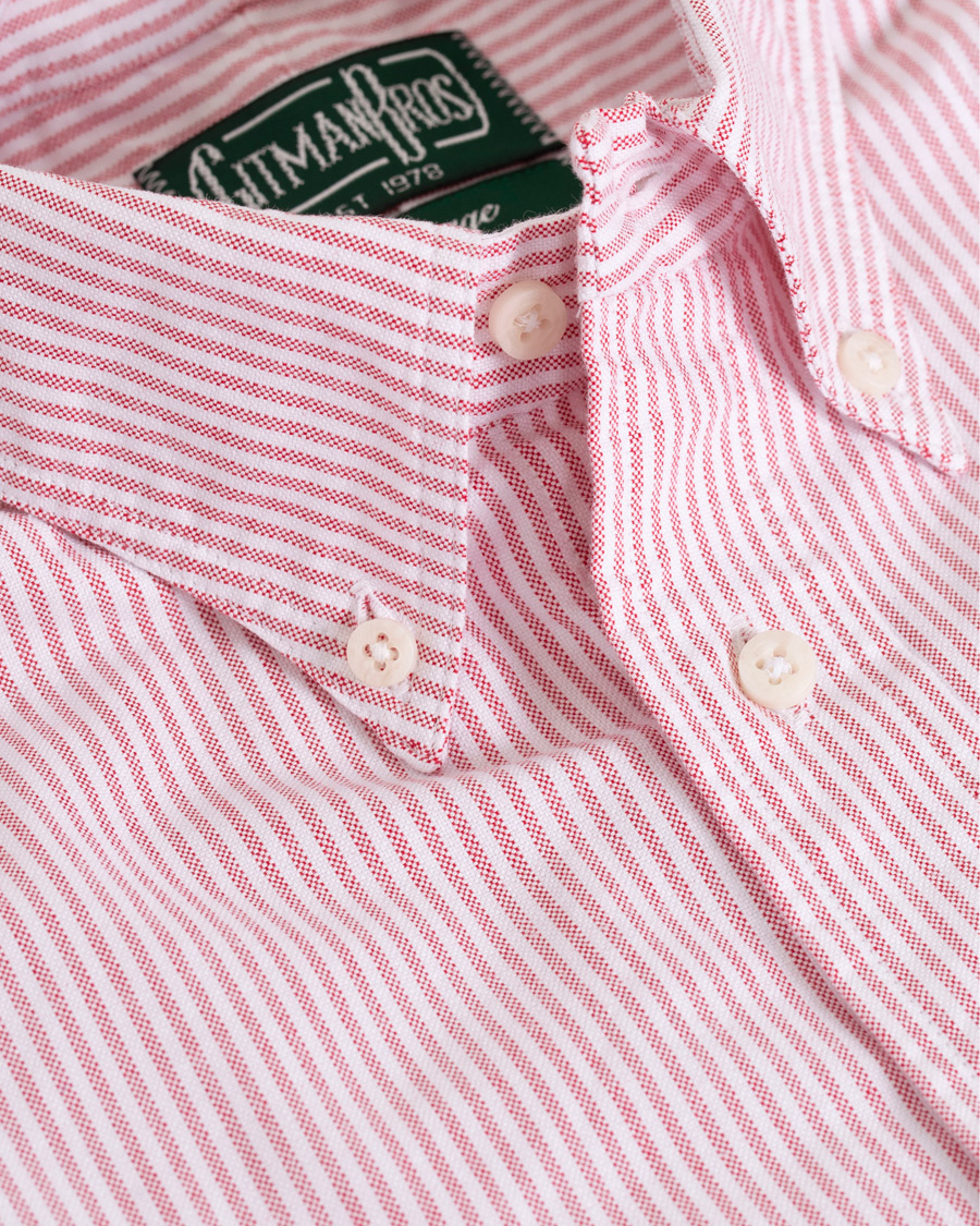 Herren | Hemden | Gitman Vintage | Button Down Striped Oxford Shirt Red