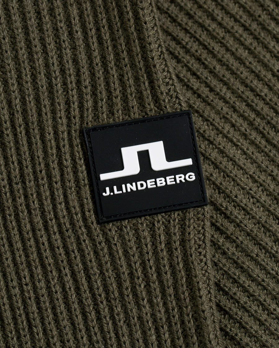 Herren | Pullover | J.Lindeberg | Carlo Cotton/Wool Full Zip Green