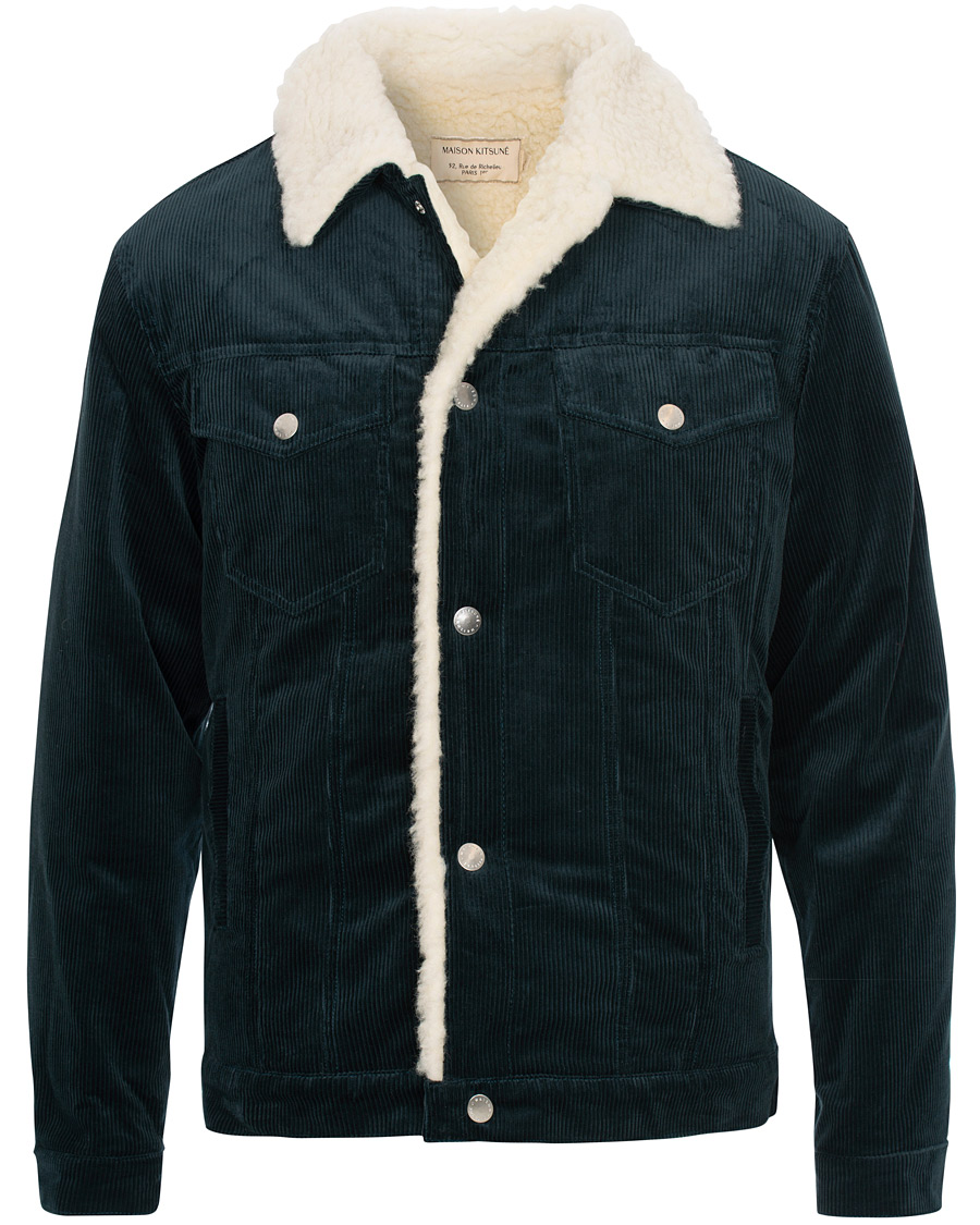 Herren | Jacken | Maison Kitsuné | Corduroy Trucker Jacket Petrol