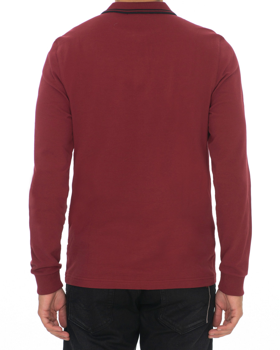 Herren | Pullover | Fred Perry | Slim Fit Long Sleeve Polo Twin Tip Wine Red