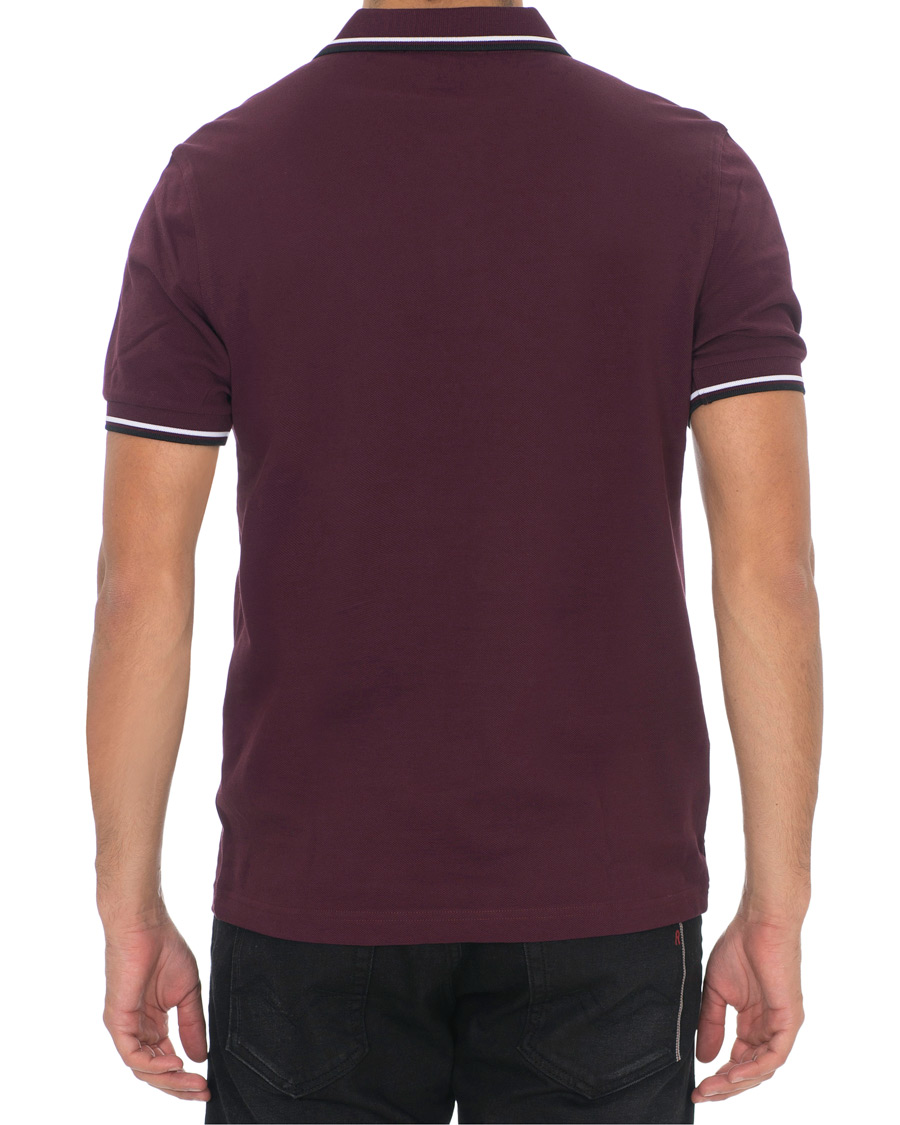 Herren | Poloshirts | Fred Perry | Slim Fit Polo Twin Tip Wine Red/White
