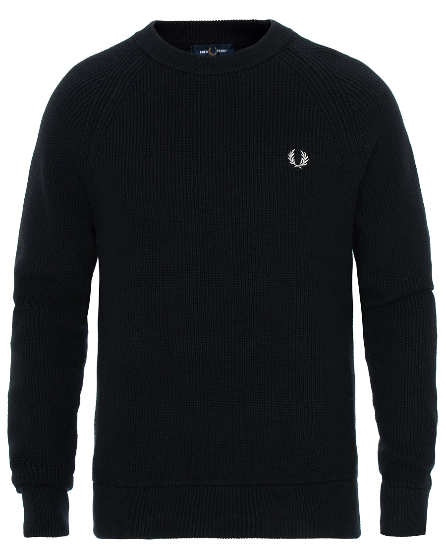 Herren | Pullover | Fred Perry | Ribbed Crew Neck Jumper Black