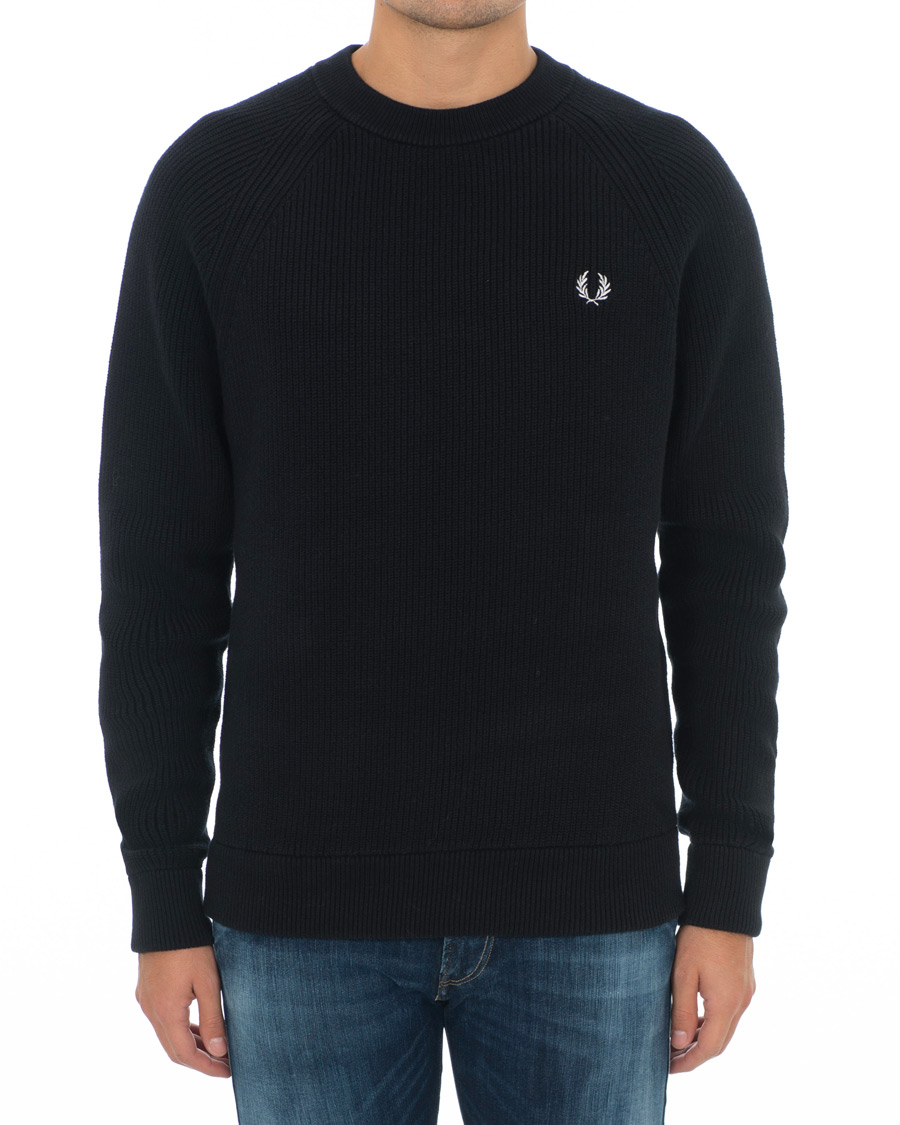 Herren | Pullover | Fred Perry | Ribbed Crew Neck Jumper Black