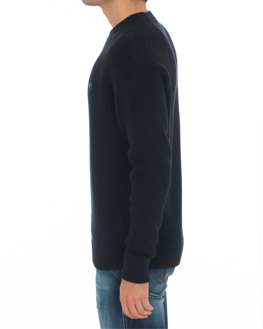 Herren | Pullover | Fred Perry | Ribbed Crew Neck Jumper Black