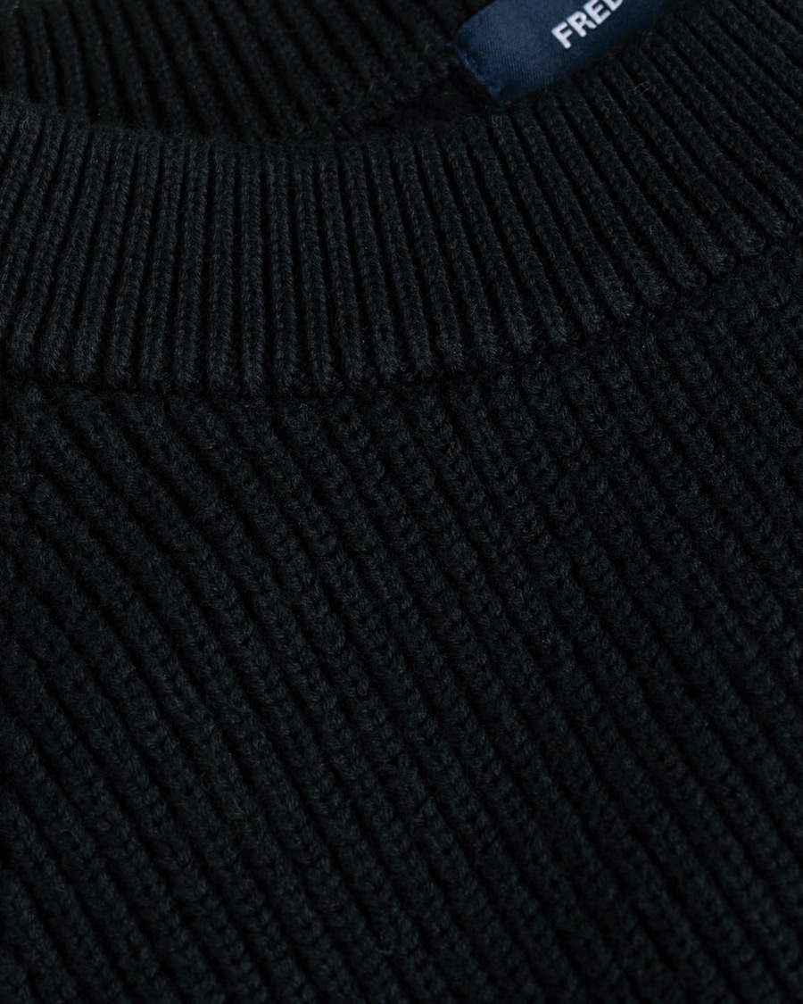 Herren | Pullover | Fred Perry | Ribbed Crew Neck Jumper Black