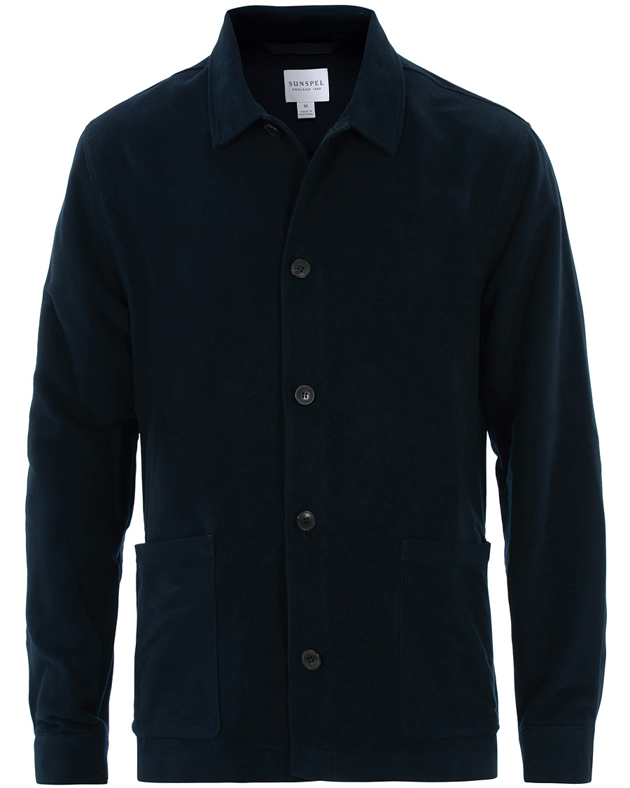 Herren | Hemden | Sunspel | Twin Pocket Moleskin Jacket Navy