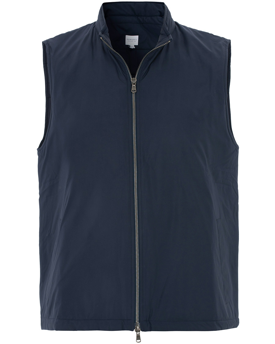 Herren | Jacken | Sunspel | Padded Full Zip Gilet Navy