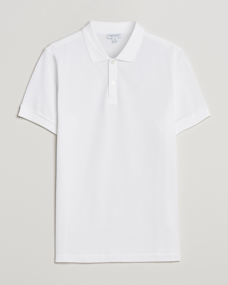 Herren | Poloshirts | Sunspel | Short Sleeve Pique Polo White
