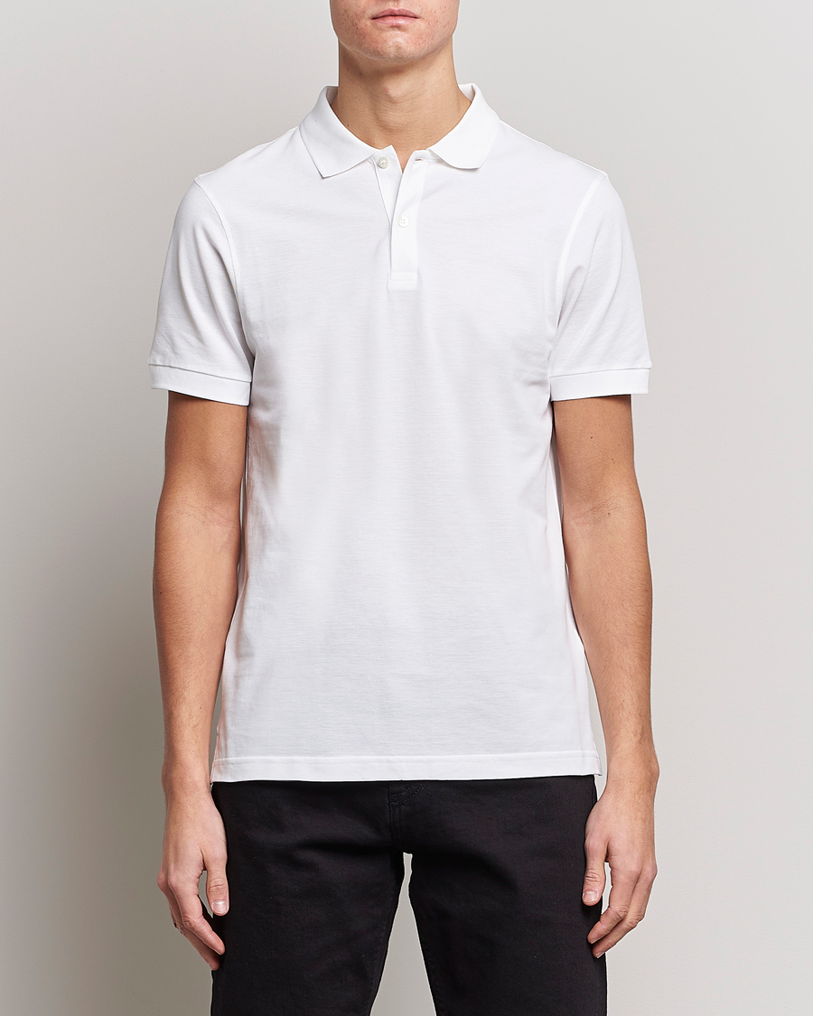 Herren | Kurzarm-Poloshirts | Sunspel | Short Sleeve Pique Polo White
