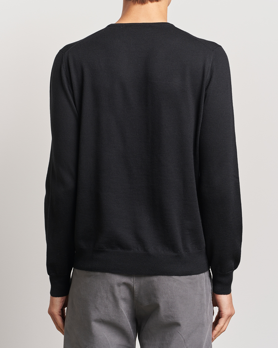 Herren | Pullover | Gran Sasso | Merino Fashion Fit Crew Neck Pullover Black