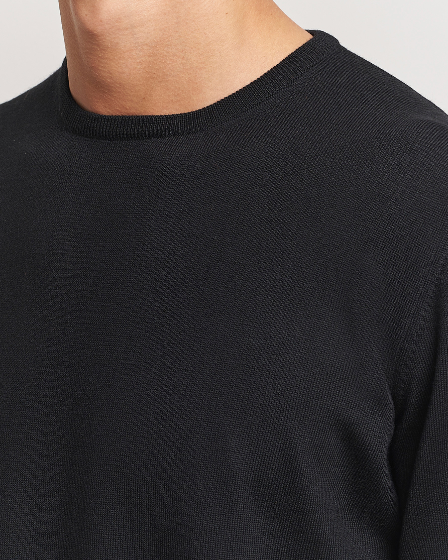 Herren | Pullover | Gran Sasso | Merino Fashion Fit Crew Neck Pullover Black