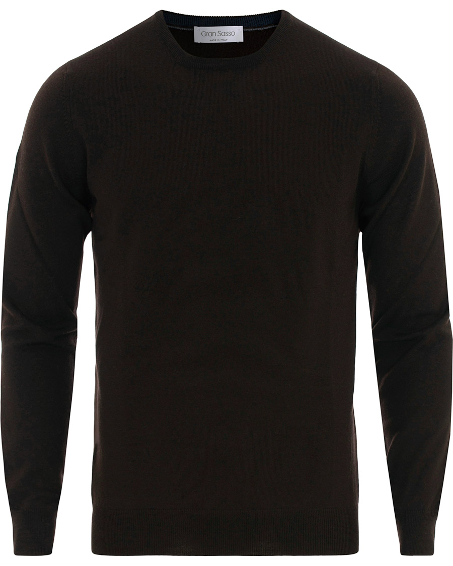 Herren | Pullover | Gran Sasso | Merino Fashion Fit Crew Neck Pullover Brown