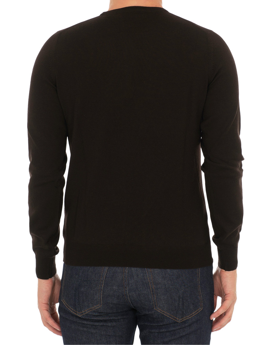 Herren | Pullover | Gran Sasso | Merino Fashion Fit Crew Neck Pullover Brown