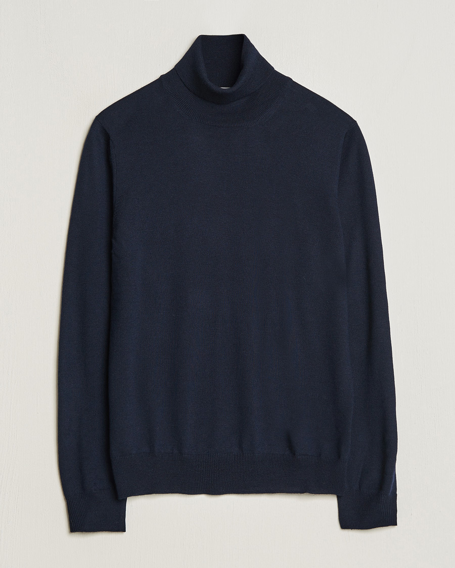Herren | Pullover | Gran Sasso | Merino Fashion Fit Rollneck Navy