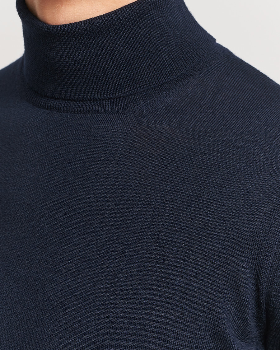 Herren | Pullover | Gran Sasso | Merino Fashion Fit Rollneck Navy