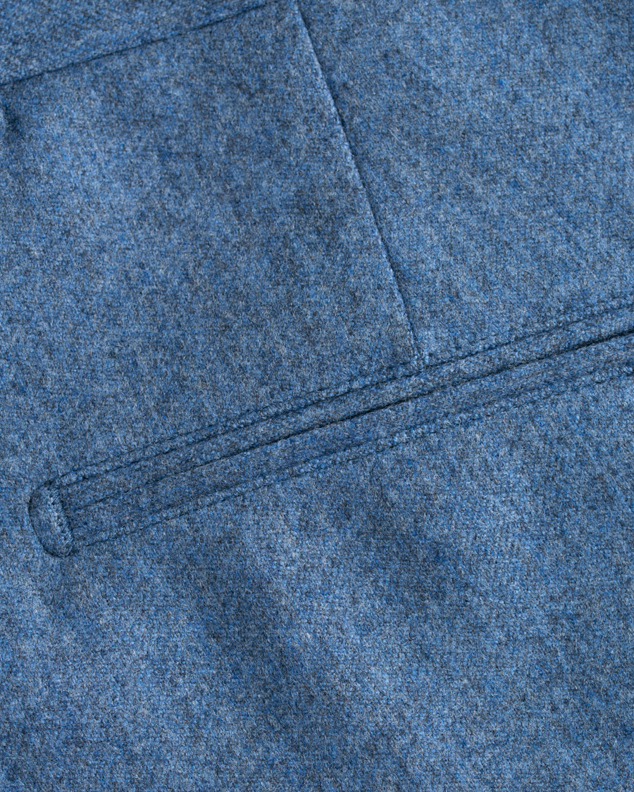 Herren | Hosen | Oscar Jacobson | Dean Turn Up Flannel Trousers Light Blue