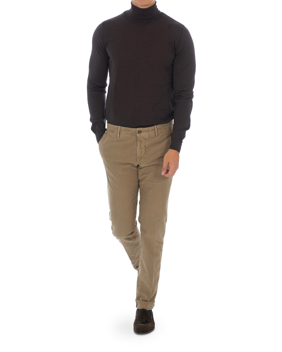 Herren | Pullover | Oscar Jacobson | Cole Extra Fine Merino Rollneck Brown