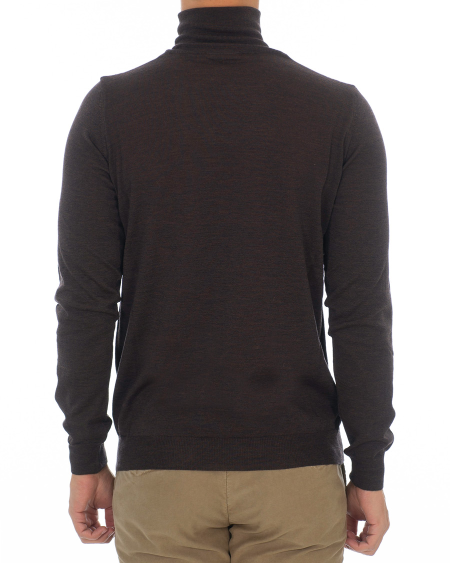 Herren | Pullover | Oscar Jacobson | Cole Extra Fine Merino Rollneck Brown