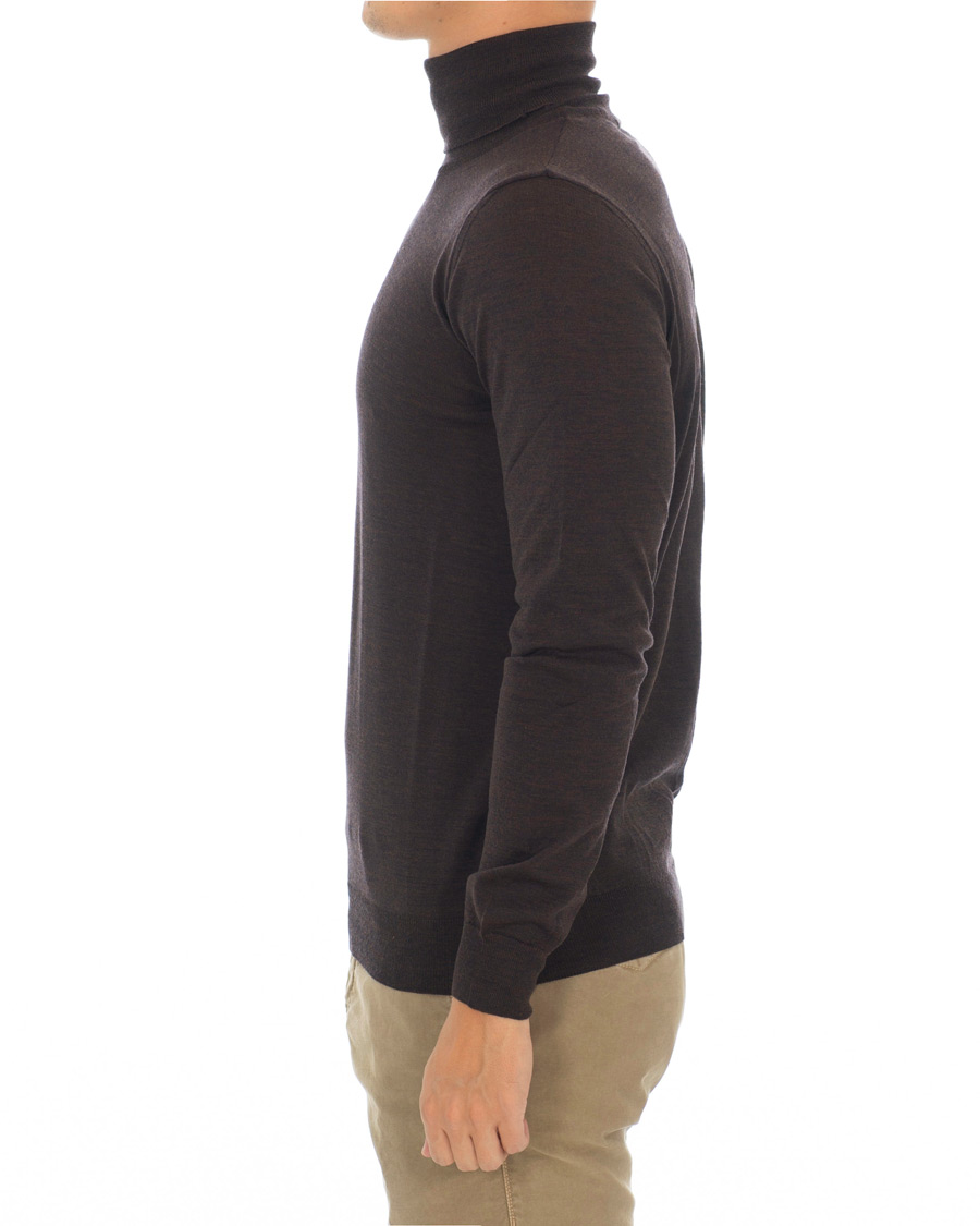 Herren | Pullover | Oscar Jacobson | Cole Extra Fine Merino Rollneck Brown