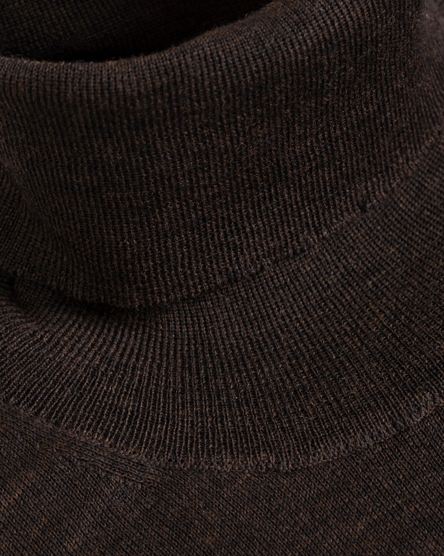 Herren | Pullover | Oscar Jacobson | Cole Extra Fine Merino Rollneck Brown