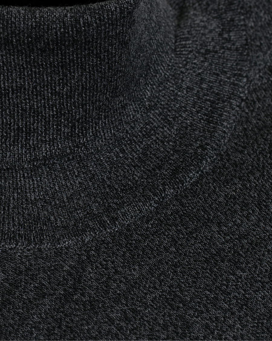 Herren | Pullover | Oscar Jacobson | Cole Extra Fine Merino Rollneck Dark Grey