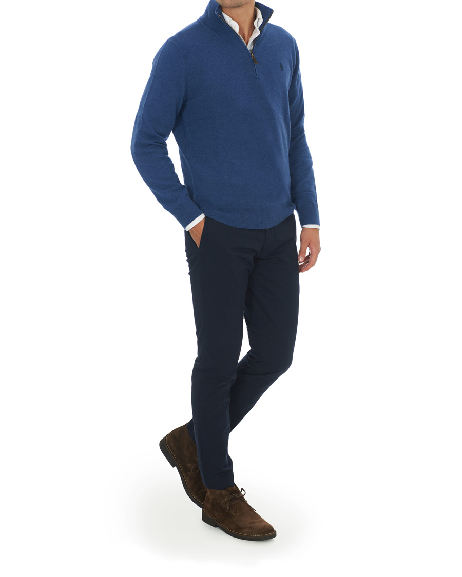 Herren | Pullover | Polo Ralph Lauren | Merino Half Zip Shale Blue