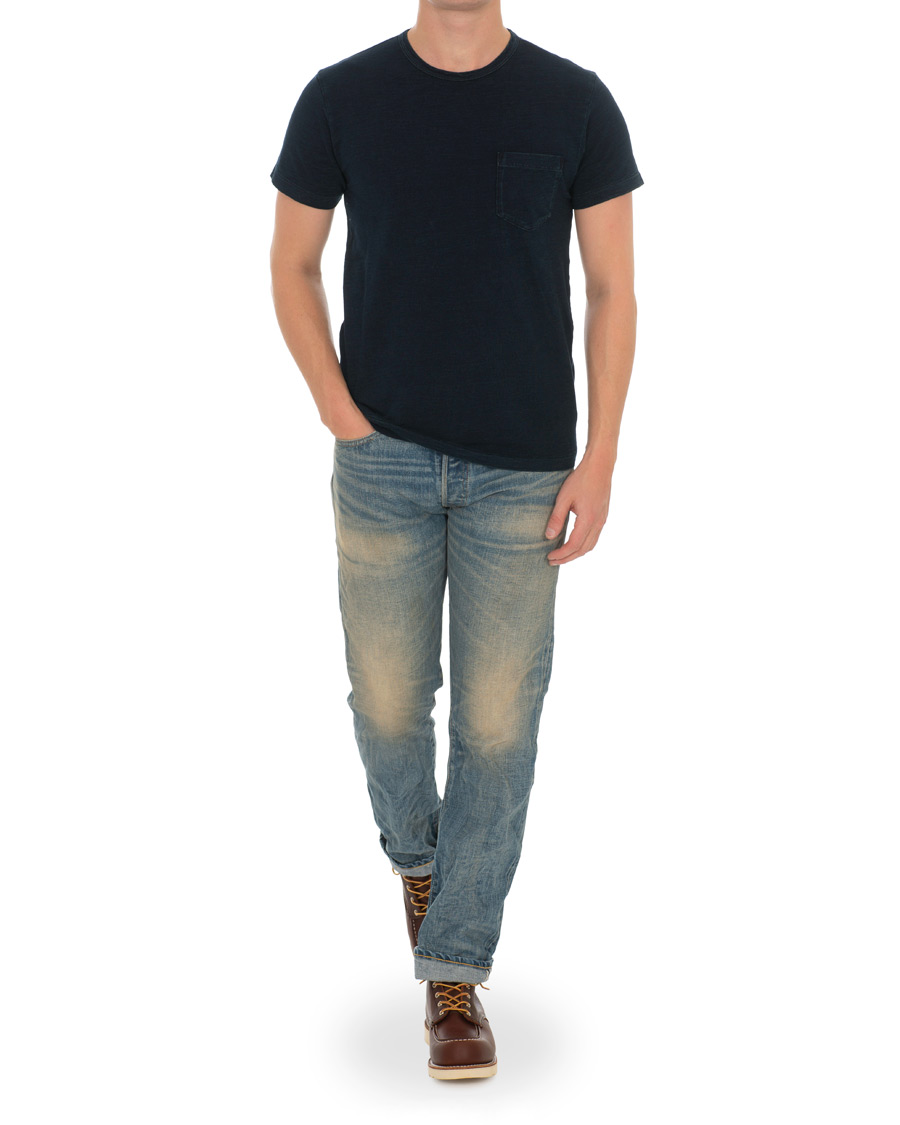 Herren | T-Shirts | RRL | Standard Pocket Tee Rinsed Blue Indigo