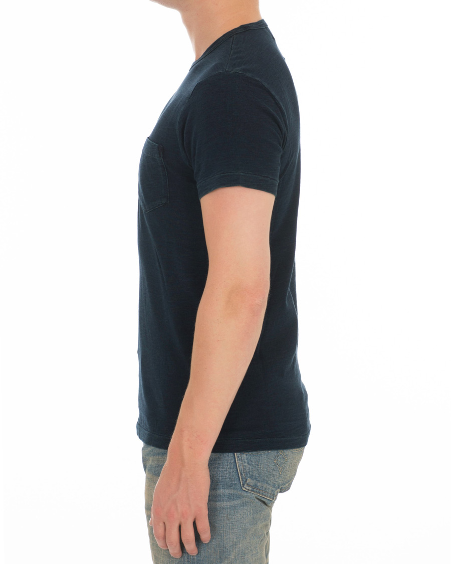 Herren | T-Shirts | RRL | Standard Pocket Tee Rinsed Blue Indigo