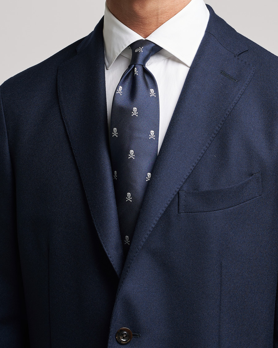 Herren | Krawatten | Ralph Lauren Purple Label | Ralph Lauren Purple LabelSkull & Crossbone Silk TieNavy