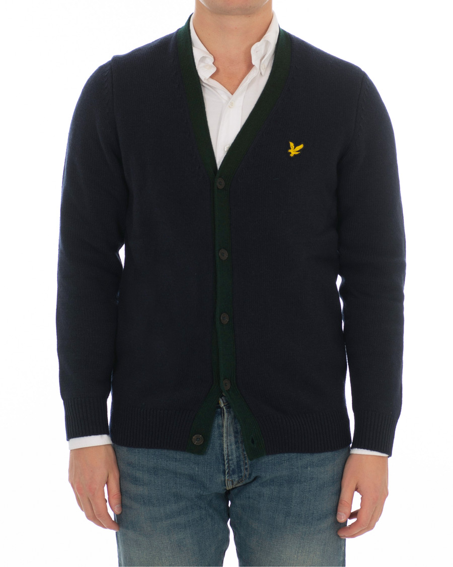 Herren | Pullover | Lyle & Scott | Contrast Placket Cardigan Dark Navy