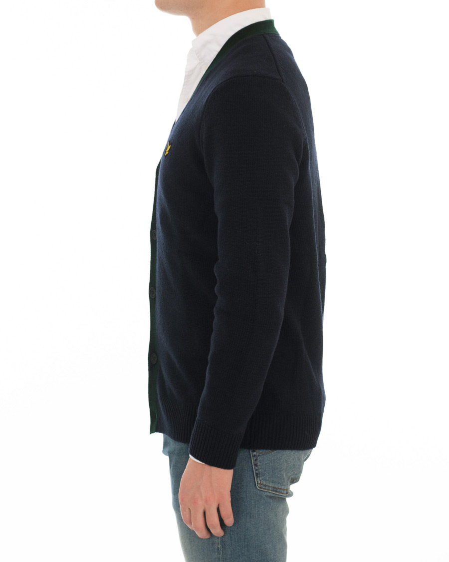 Herren | Pullover | Lyle & Scott | Contrast Placket Cardigan Dark Navy