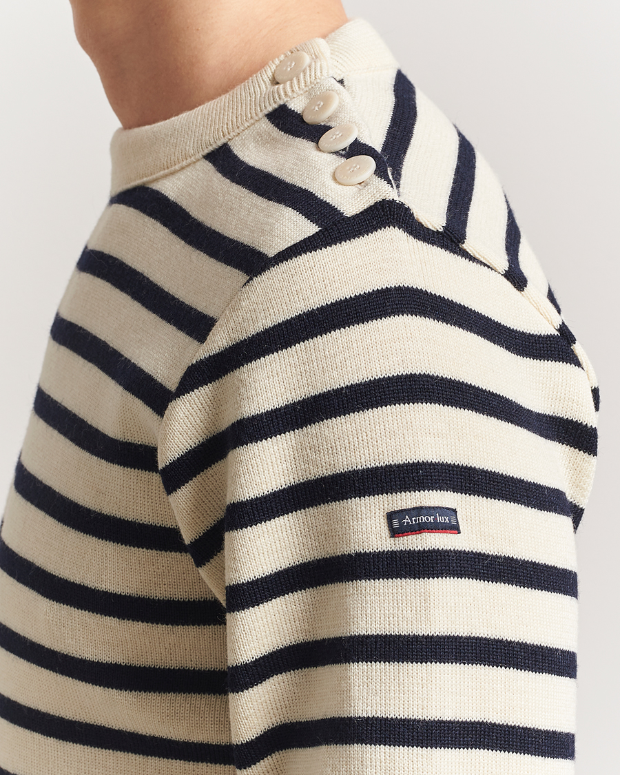 Herren | Pullover | Armor-lux | Fouesnant Classic Sweater Nature/Rich Navy