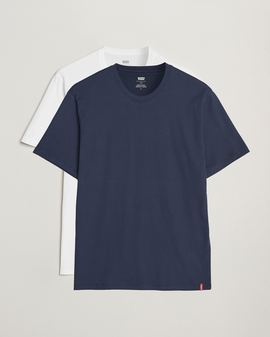 Herren | T-Shirts | Levi's | 2-Pack Crew Neck T-Shirt Navy/White