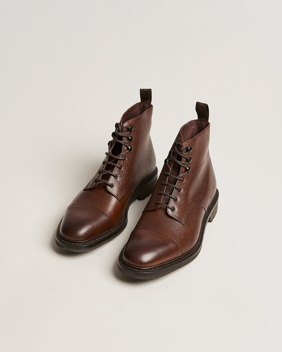 Herren | Handgefertigte Schuhe | Loake 1880 | Sedbergh Derby Boot Brown Grain Calf