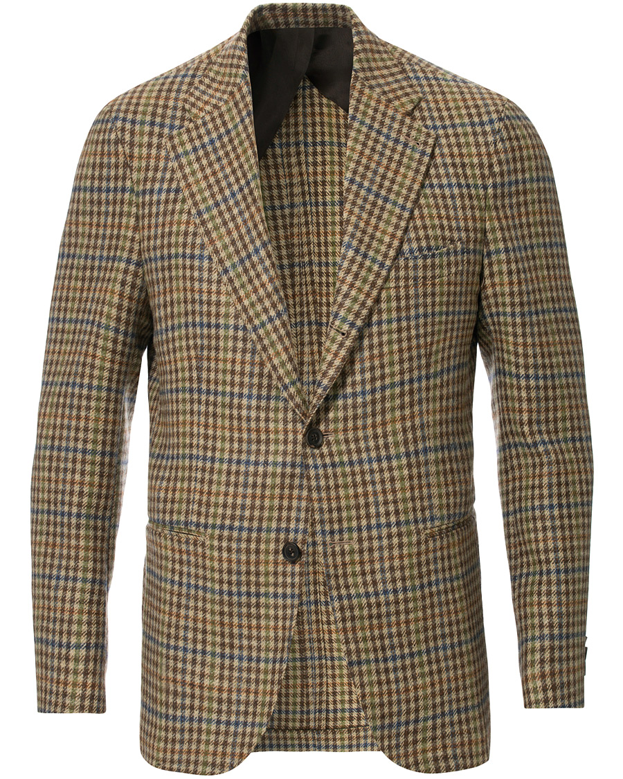 Herren | Sakkos | Berg&Berg | Dan II Gun Club Check Wool Blazer Brown/Olive