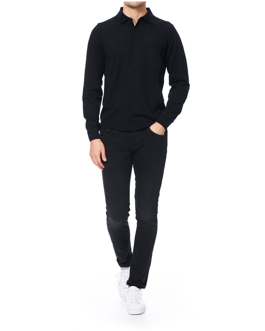 Herren | Pullover | BOSS BLACK | BOSS Grayson Extra Fine Merino Knitted Poloshirt Black