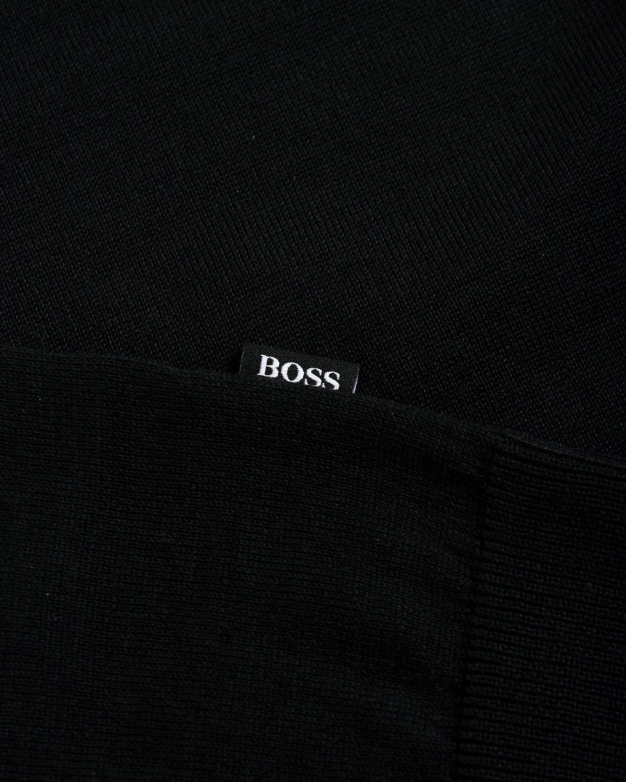 Herren | Pullover | BOSS BLACK | BOSS Grayson Extra Fine Merino Knitted Poloshirt Black