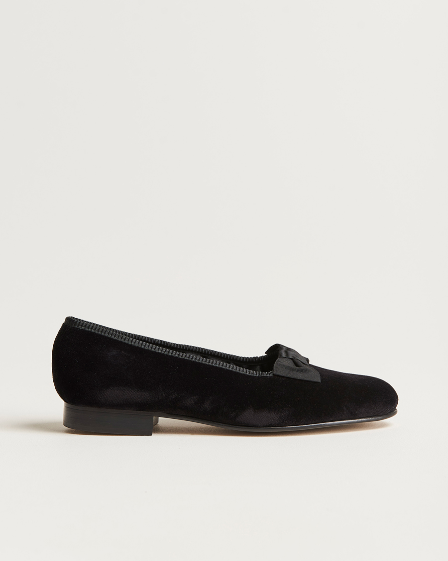 Herren | Bowhill & Elliott Opera Velvet Bow Pumps Black | Bowhill & Elliott | Opera Velvet Bow Pumps Black
