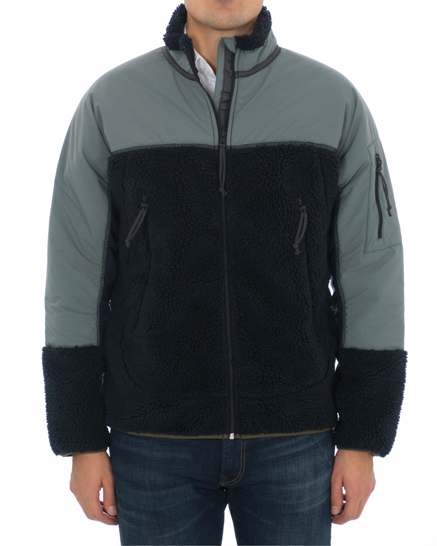 Herren | Jacken | J.Crew | 8mm Pile Sherpa Full Zip Jacket Darkest Indigo