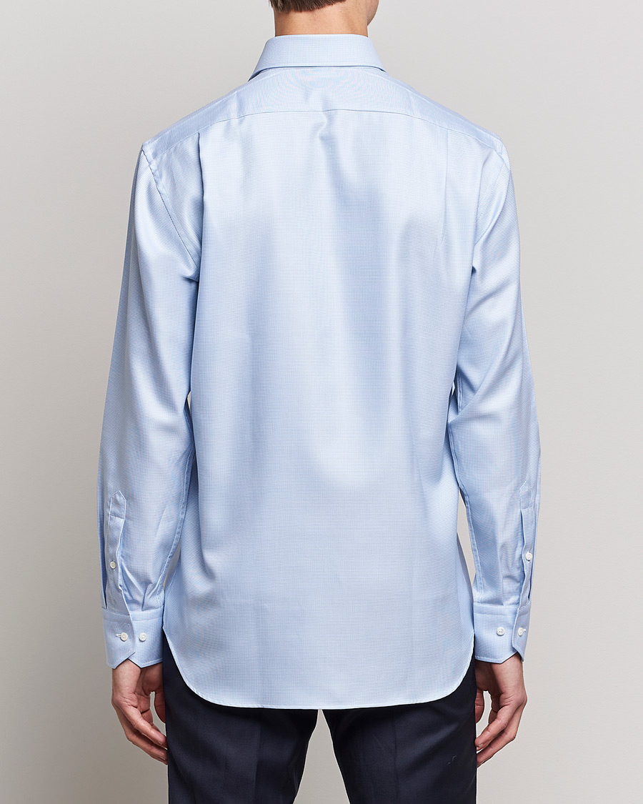 Herren | Hemden | Stenströms | Fitted Body Houndstooth Shirt Blue