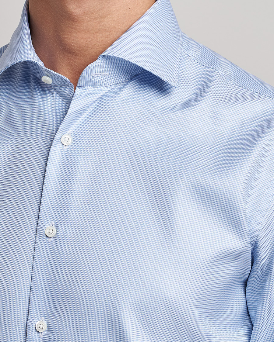 Herren | Hemden | Stenströms | Fitted Body Houndstooth Shirt Blue