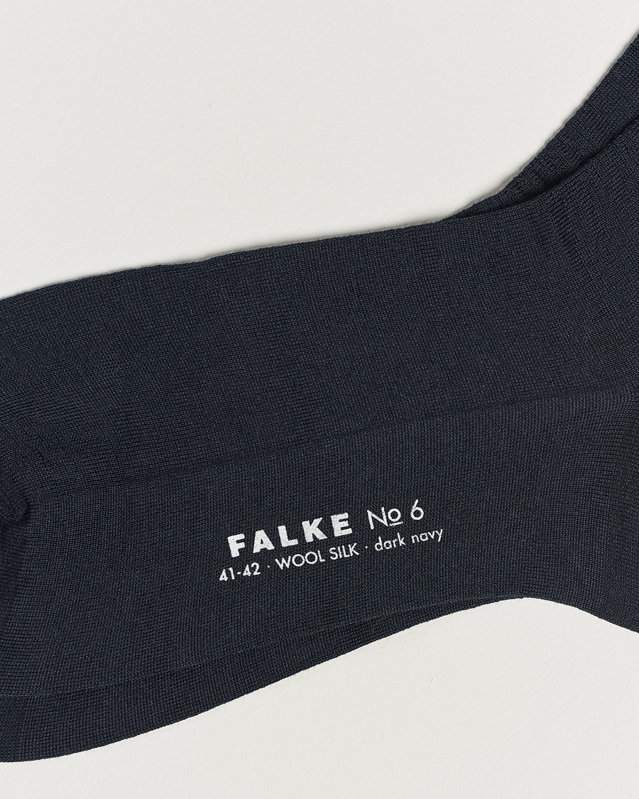 Men |  | Falke | No. 6 Finest Merino & Silk Socks Dark Navy