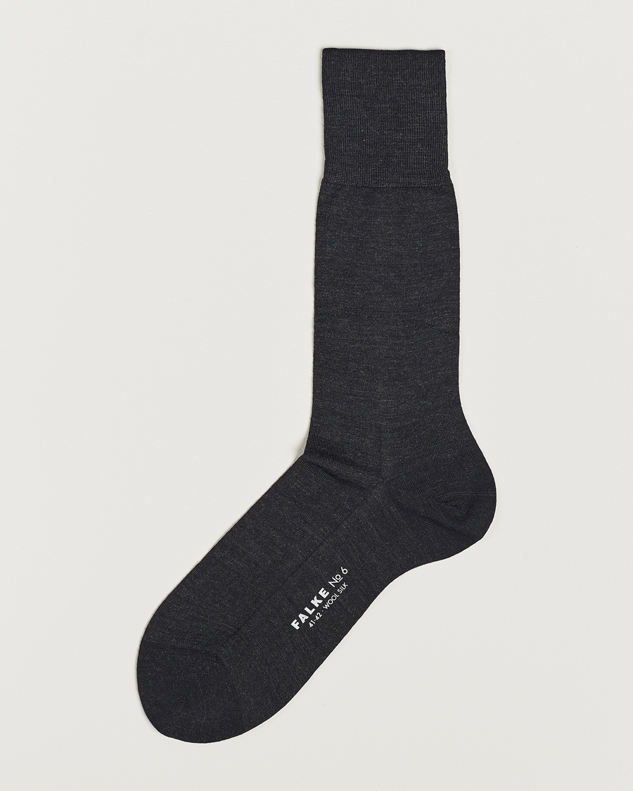 Herren | Unterwäsche | Falke | No. 6 Finest Merino & Silk Socks Anthracite Melange