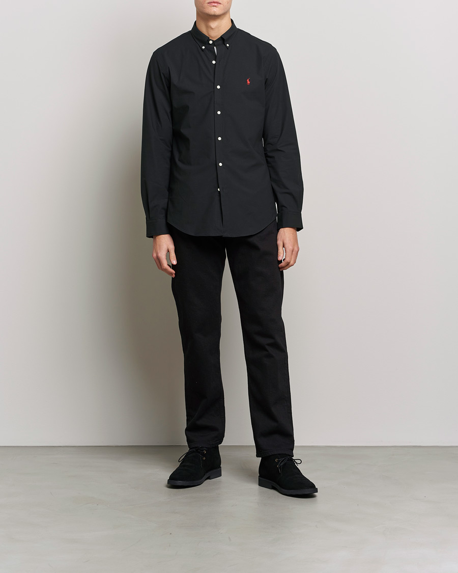 Herren | Hemden | Polo Ralph Lauren | Slim Fit Shirt Poplin Polo Black